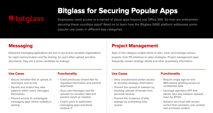 Bitglass for Securing Popular Apps