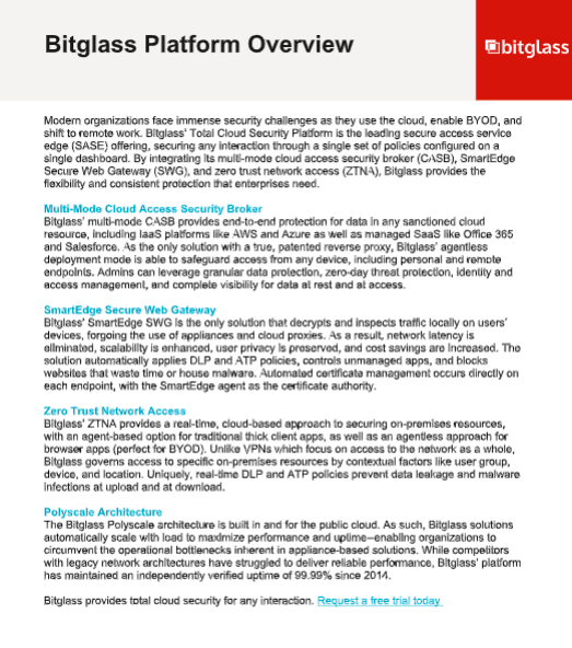 Bitglass Platform Overview