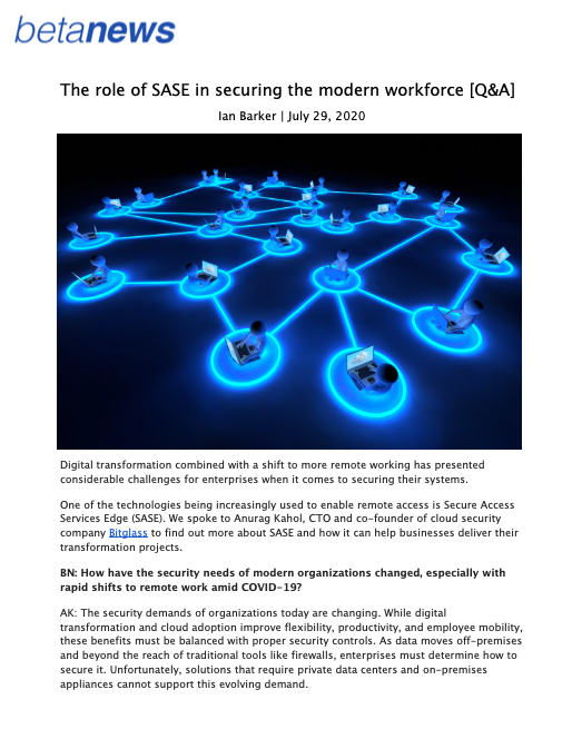The Role of SASE in Securing the Modern Workforce