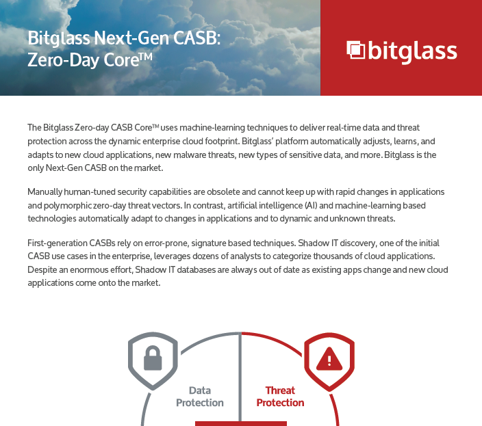 Bitglass Next-Gen CASB: Zero-Day Core